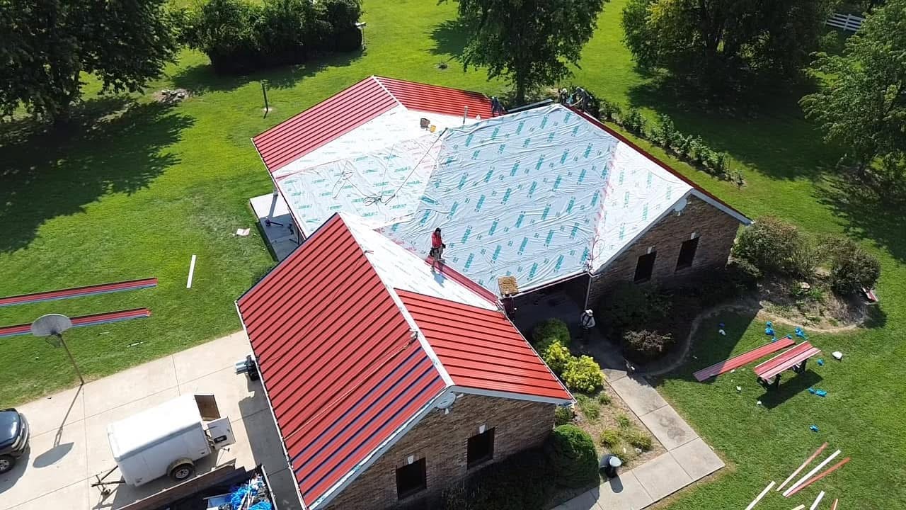 Red Metal Roofing Installation Decking St. Charles in St. Charles, MO